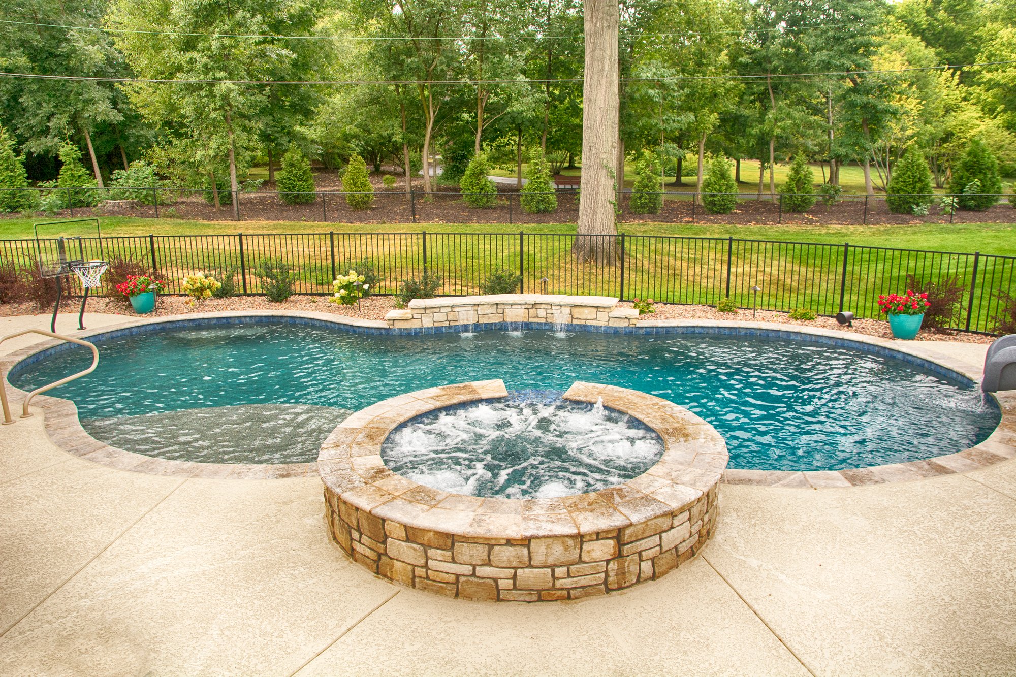 freeform, gunite pool with spa6